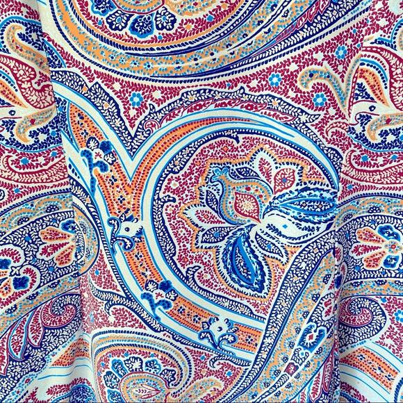 J. McLaughlin Women's  Small Catalina Henley Paisley Snap Tunic Blue Orange - Picture 2 of 7